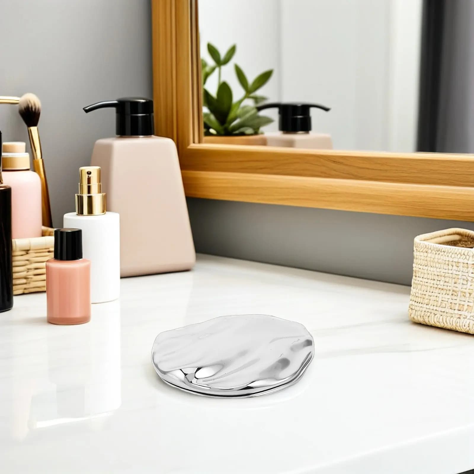 Travel Perfume Storage Box Refillable 3G Solid Fragrance Container Seashell Grip Metal Sliding Lid Tin Portable Compact Balm