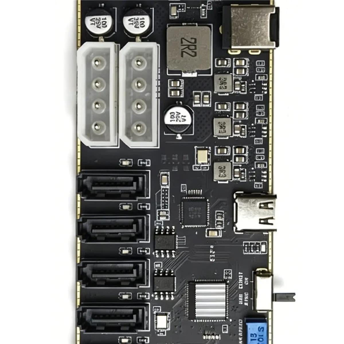 SWXF Type-C to 5 SATA Hard Disk External HDD SSD Expansion Card Hard Disk Data Card DC Power Supply Module
