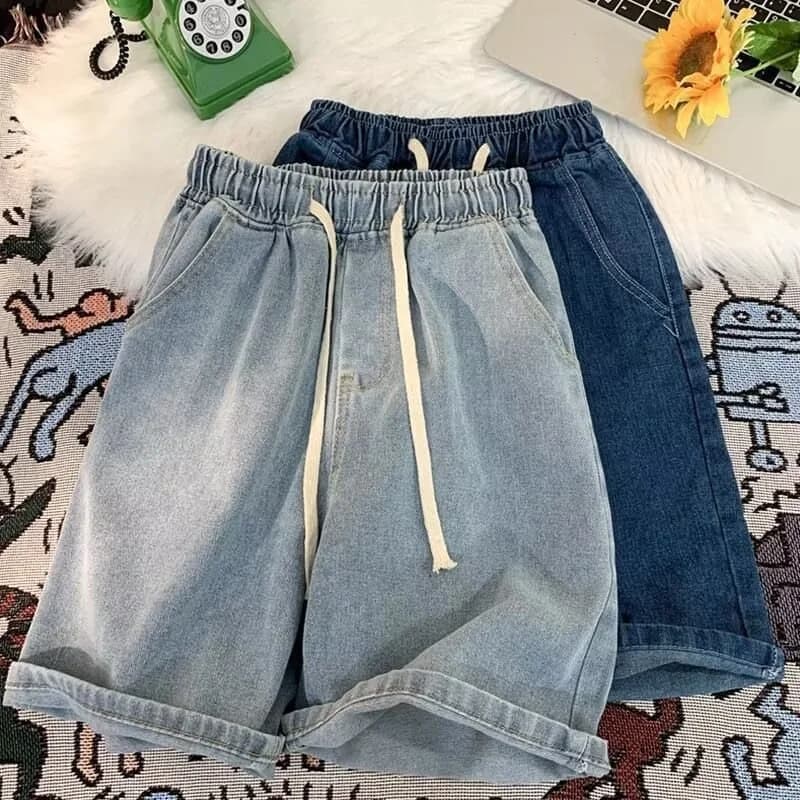 2025 Summer Men Seven Inch Jeans Fashion Design Mens Jeans Slim Fit Straight Leg Short Jeans Casual Loose Wide Leg Denim Shorts