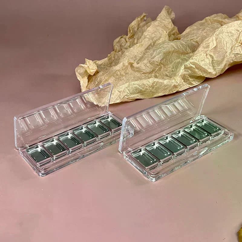 6 grills fard case for cosmetics reusable tablet plate for empty shade empty tablet for makeup tool diy face lifting plate