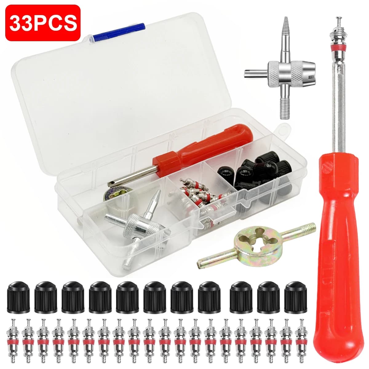 Car bicycle slot handle, rubber valve stem, core removal, screwdriver, tyre repair, installation tool kit, motorcycle accessories