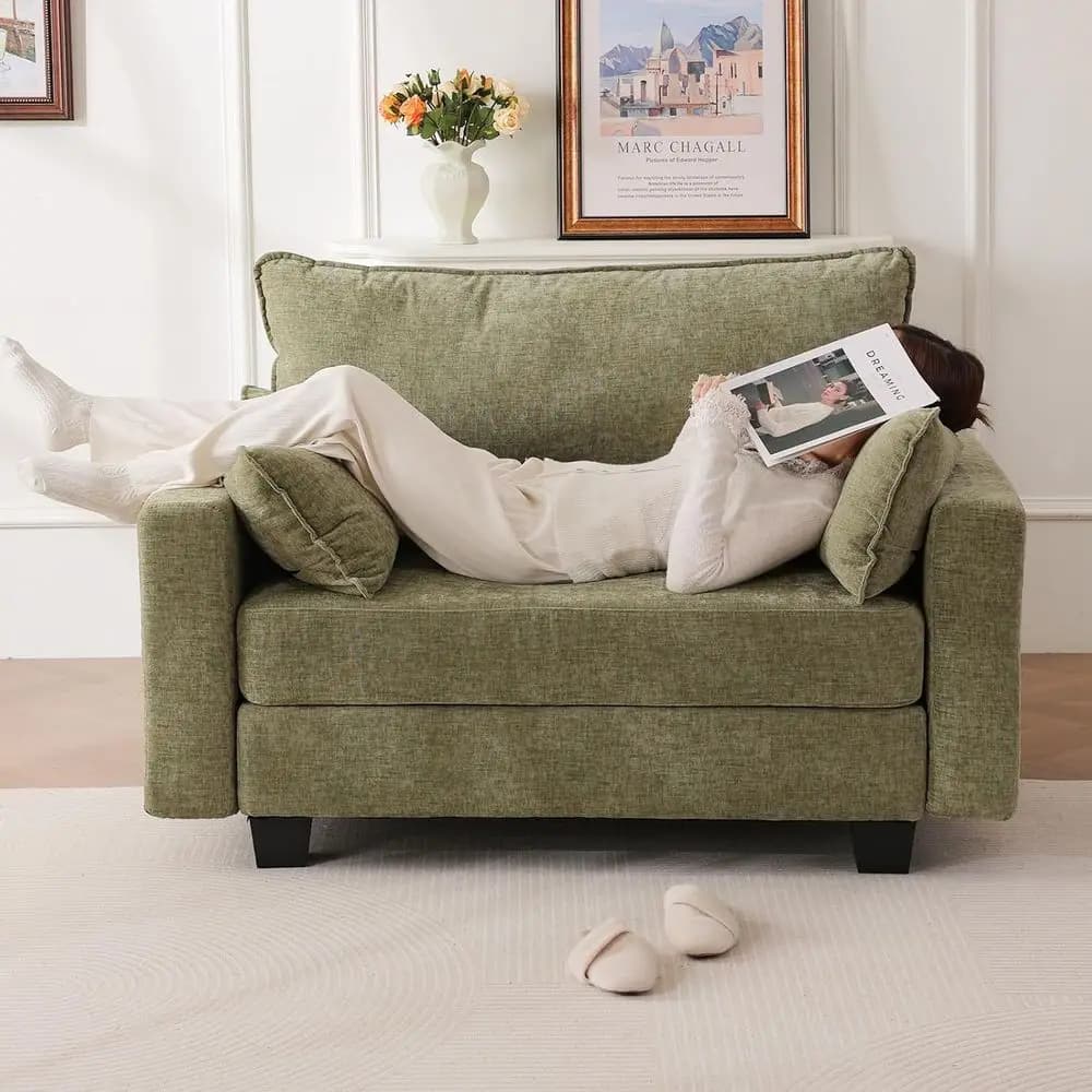 53'' Loveseat Soa with All Seats Storage, ular Sectional Couch with Deep Seat,Oversized Comy Couch with Throw Pillows,Single Soa