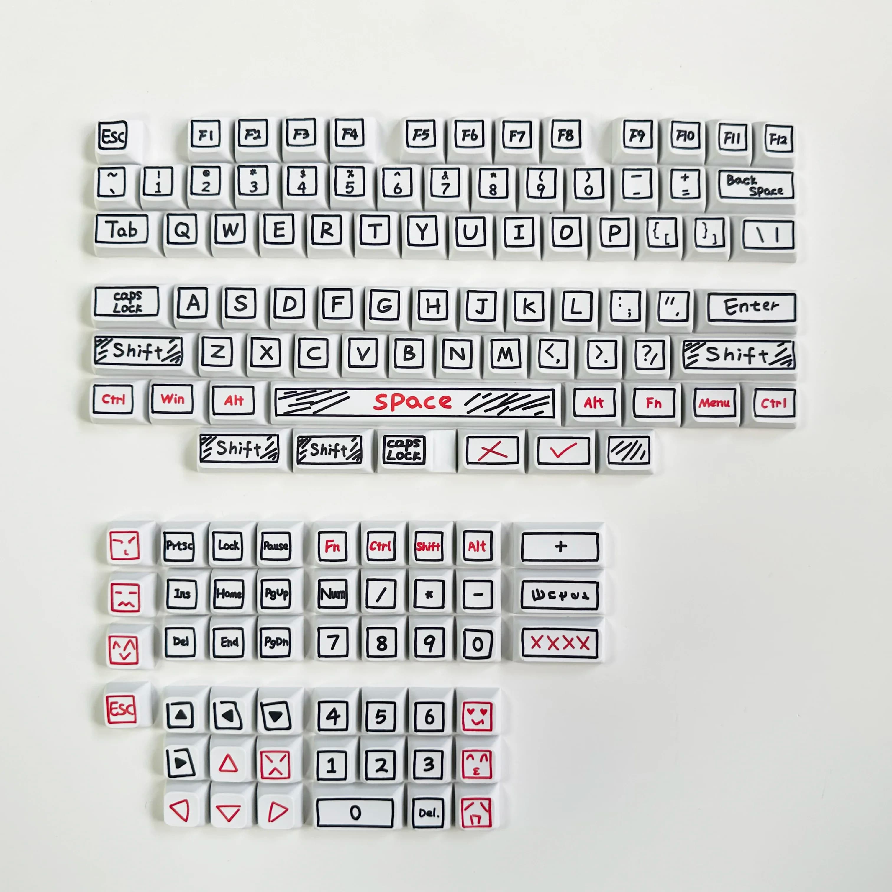 125 tasti XDA Profilo Graffiti Tema Keycap PBT Sublimazione della tintura Copritasti fai da te personalizzati per tastiera meccanica da gioco Interruttori MX