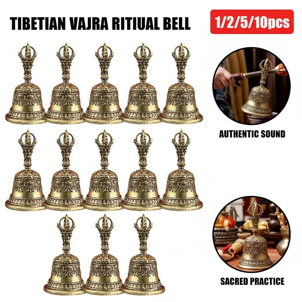 Creative Tibetan Brass Bell Antique Diamond Demon Slaying Hand Cranked Pendant Bell Unique Accessory