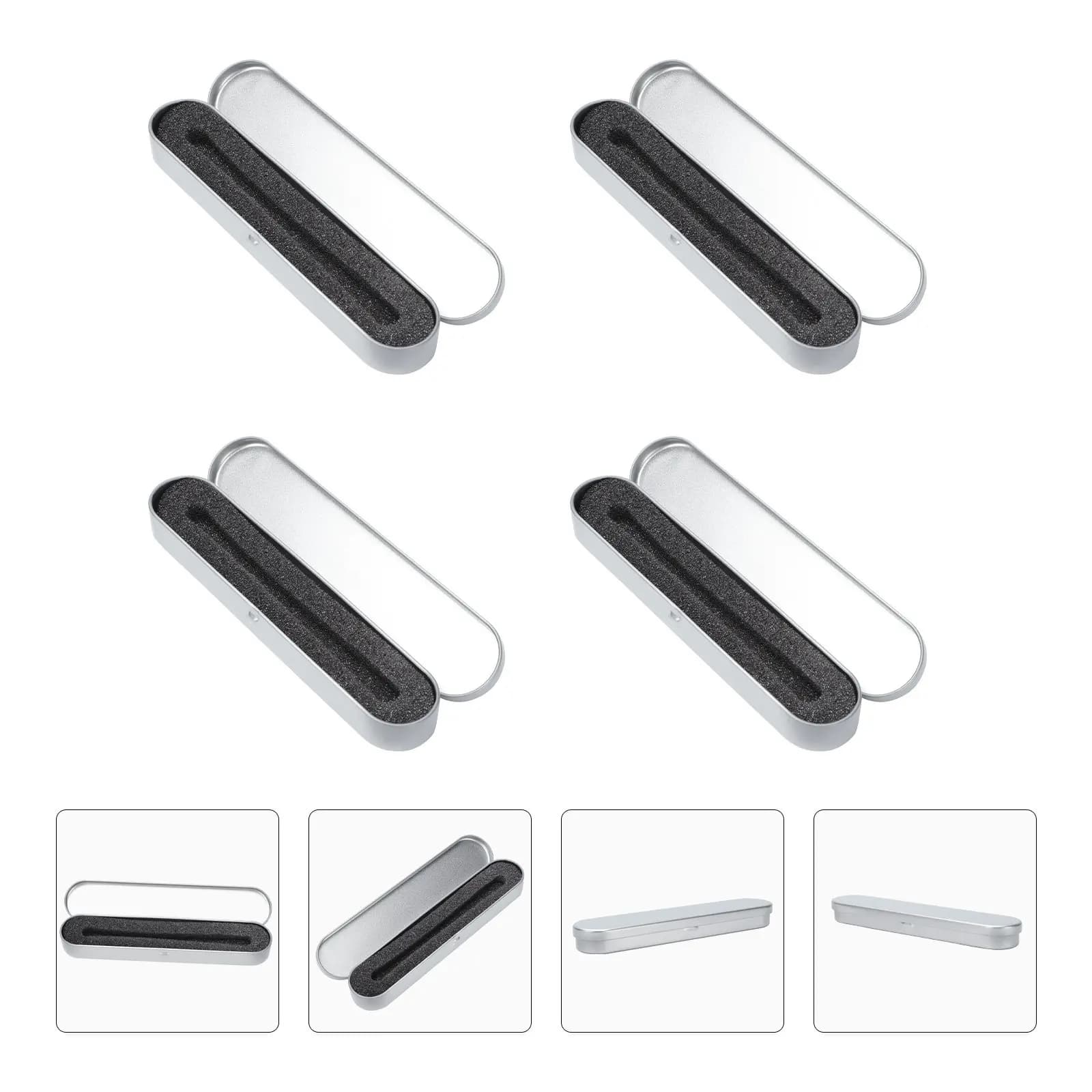 4 scatole per penne in metallo, portatili, robuste, impermeabili, astucci per matite, organizer per riporre penne, per casa, ufficio, scatola regalo per studenti