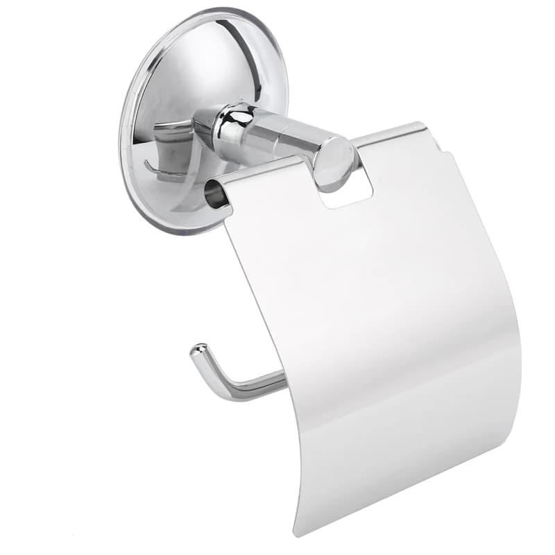 Portarotolo Carta Igienica in Acciaio Inox, Supporto a Parete con Ventosa Resistente, Portarotolo per Bagno