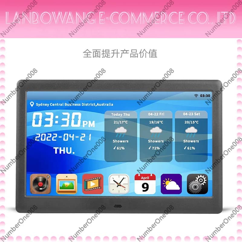 10 Inch WiFi Smart Digital Photo Frame Weather Forecast Multifunctional HD Electronic Album Display