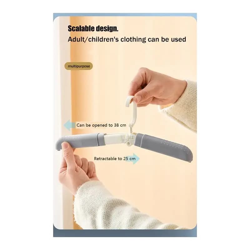 10PCS Multi-Functional Clothes Hanger Travel Space Saving Foldable Plastic folding hanger