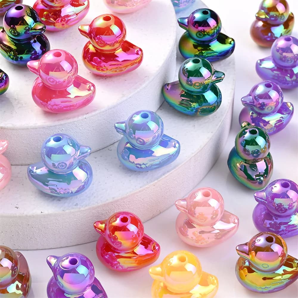 5pcs Charms Colorful Duck Beads Beads For Jewelry Making Diy Earring Bracelet Making Accessories