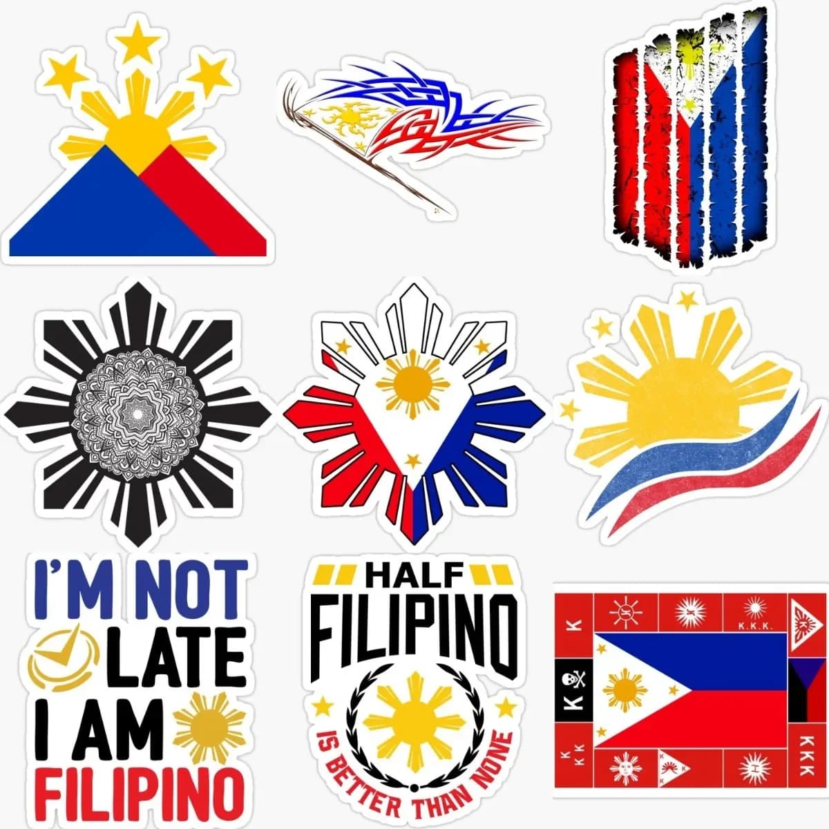 Creative Solar Wall decal with flag of the Philippines to decorate accessories for decals for bicycle helmet, for motorcycles, windows for cars, laptop