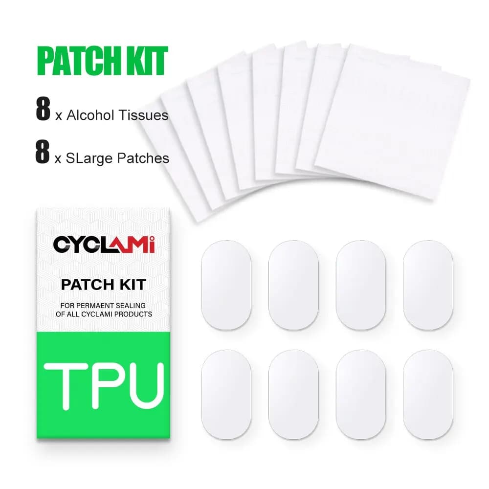CYCLami Bike Inner Tube Tire Patch Patching Tools Repair Kit 8 Pieces Road MTB Folding Bicycle TPU Material Powerful Glue-free