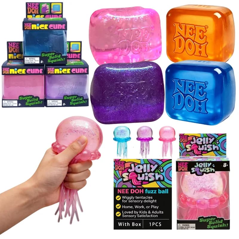 Schylling Nice Cube Series & Jellyfish Sensory Fidget Toy Morbido Squishy Antistress Blind Box per il Relax Quotidiano
