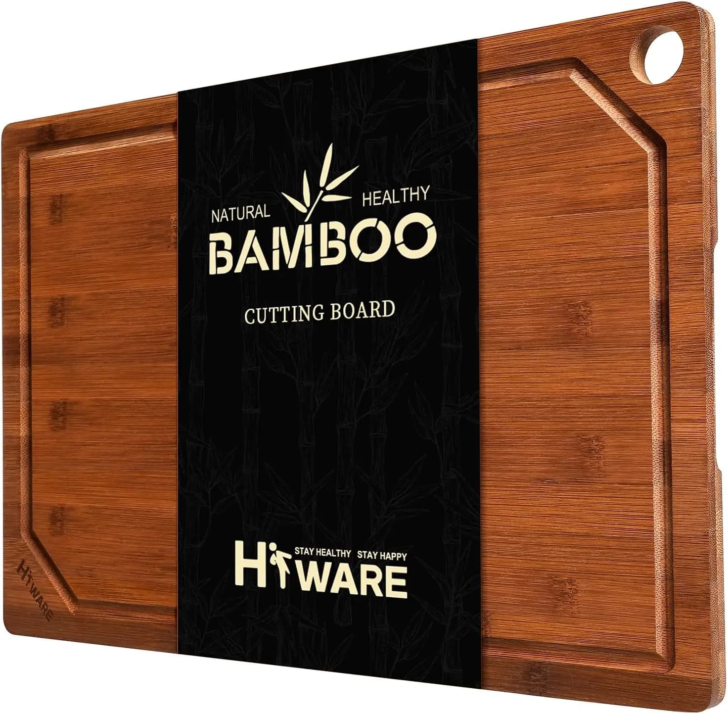 Bamboo Cutting Board with Juice Groove, 18x12, Knife-Friendly