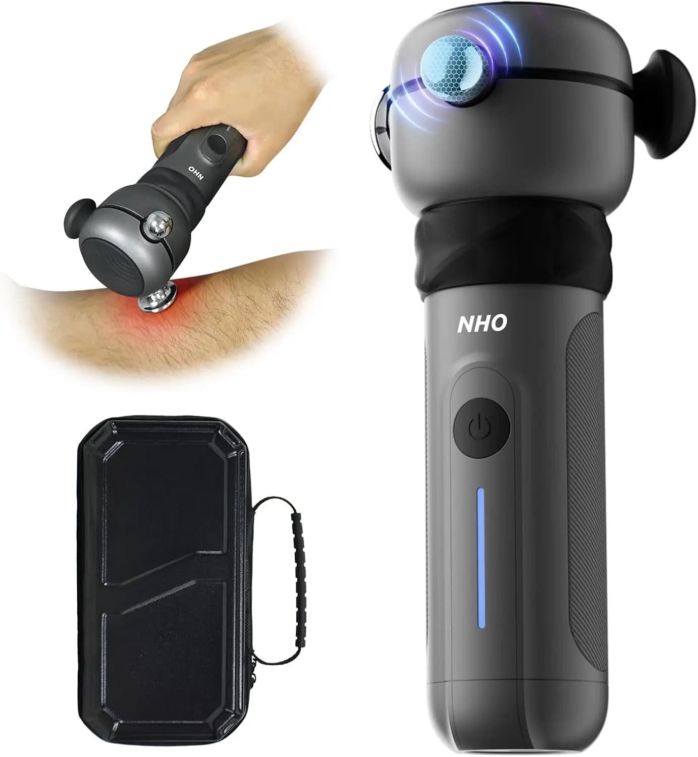 Massaggiatore Percussivo per Tessuti Profondi per Alleviare il Dolore a Collo, Schiena, Mani, Braccia e Piedi, Pistola Terapeutica Portatile con Vibrazione 3D