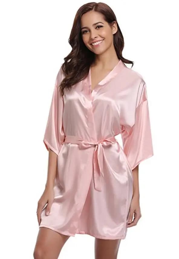 Nuovo Kimono in Seta 2026, Vestaglia da Donna, Vestaglie da Damigella in Seta, Vestaglie Sexy Blu Navy, Vestaglia in Raso, Vestaglie da Donna