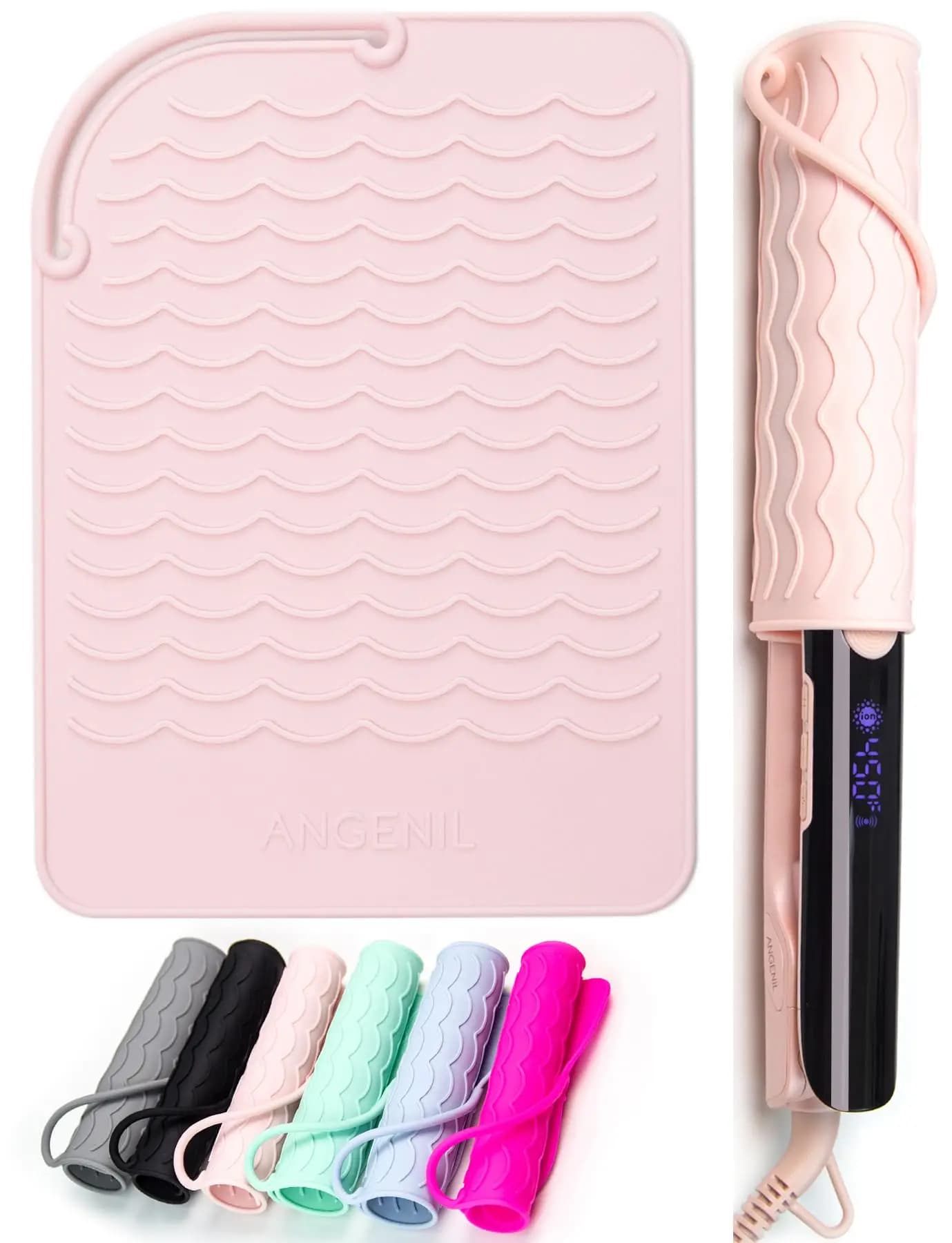 Silicone Mat for Flat Iron and Travel Case for Hair Instruments: Heat Resistant Mat, Plate Bearing & Rope Handle