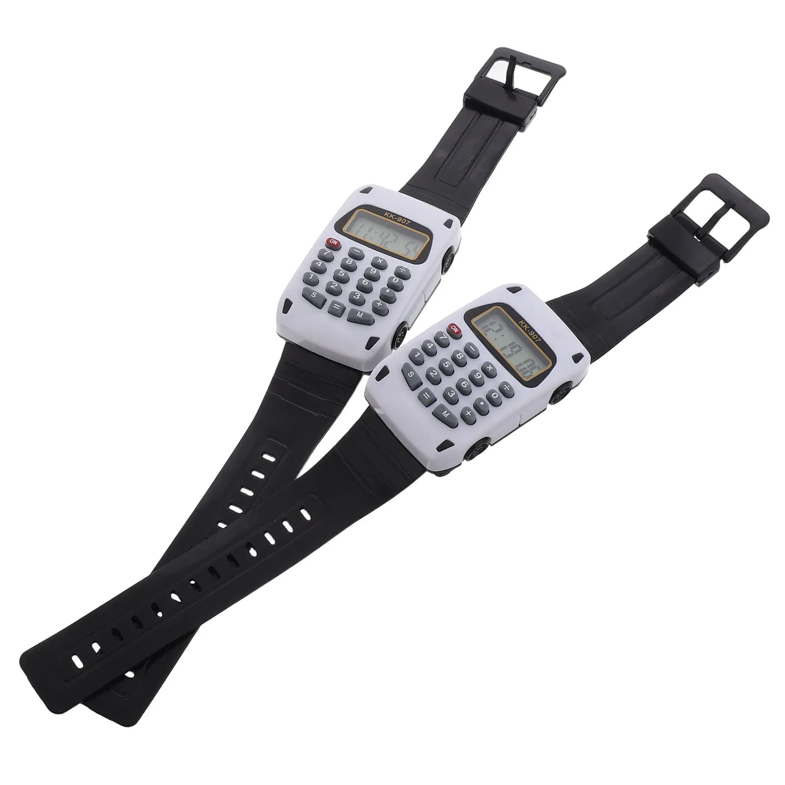 Orologio da polso con calcolatrice per bambini, 2 pezzi, orologio elettronico portatile multifunzione digitale, display chiaro, educativo