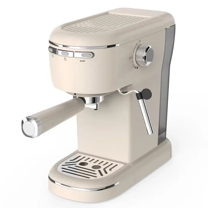 15Bar High-Power Electric Home Use Semi-Automatic Espresso Machine with Bean Grinder and Milk Frother for Americano Coffee