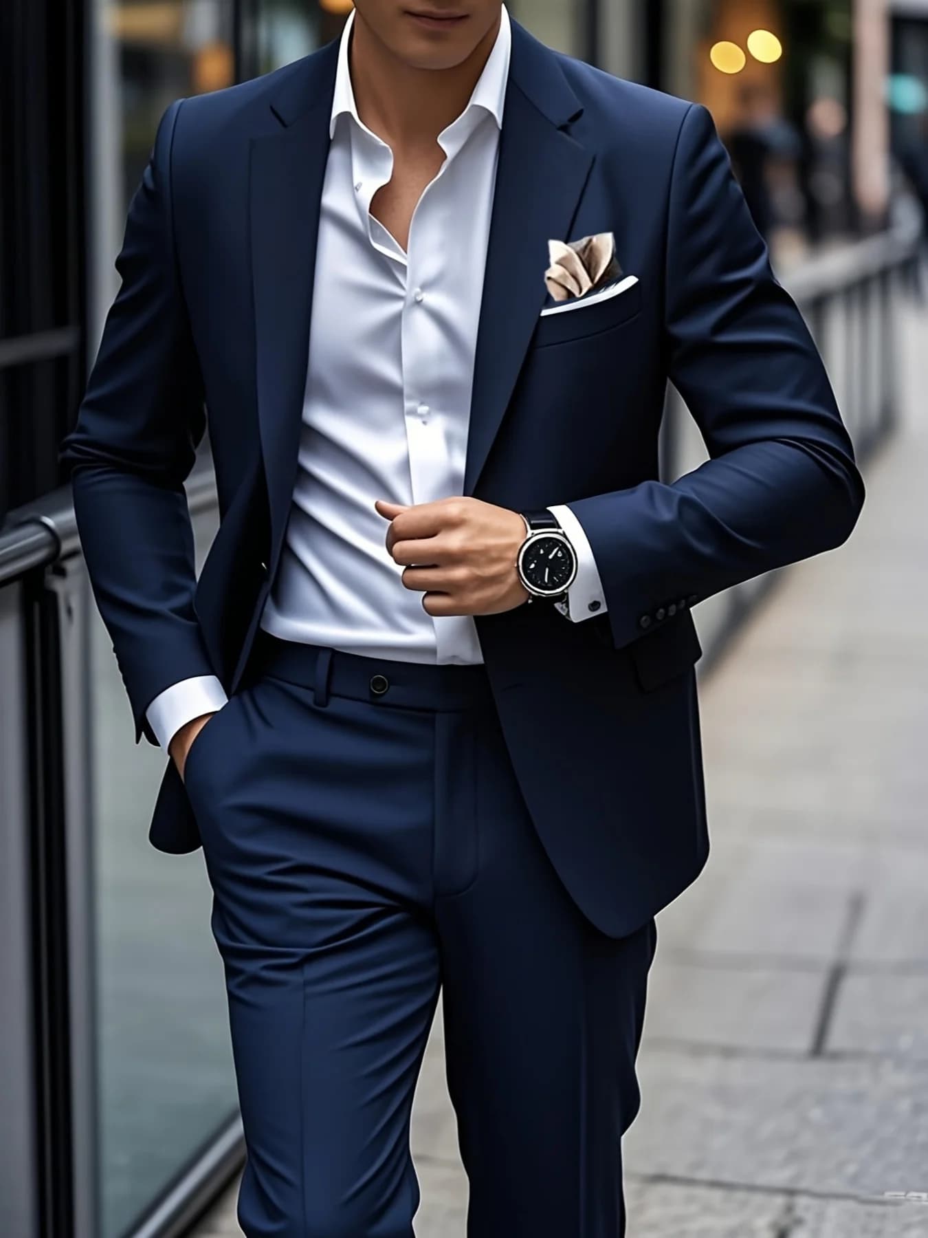 2pcs Men's Groom Suit Set, Slim-Tailored Jacket & Trousers, Ideal for Wedding, Party, Prom And Celebration