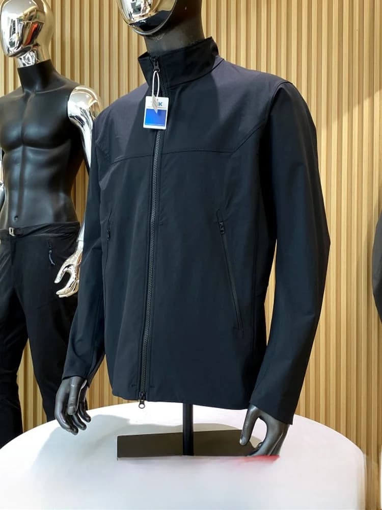 Giacca Softshell 3D su Misura per Esterni, Antivento e Idrorepellente, da Uomo, per Pendolarismo Primaverile, con Colletto Rialzato e Chiusura a Cerniera, in Nylon e Poliestere