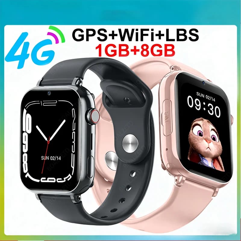 Smartwatch 4G per Bambini con GPS, WIFI, Videochiamata, SOS, Impermeabile, Fotocamera, Monitoraggio, Localizzazione, Orologio Telefono per Huawei