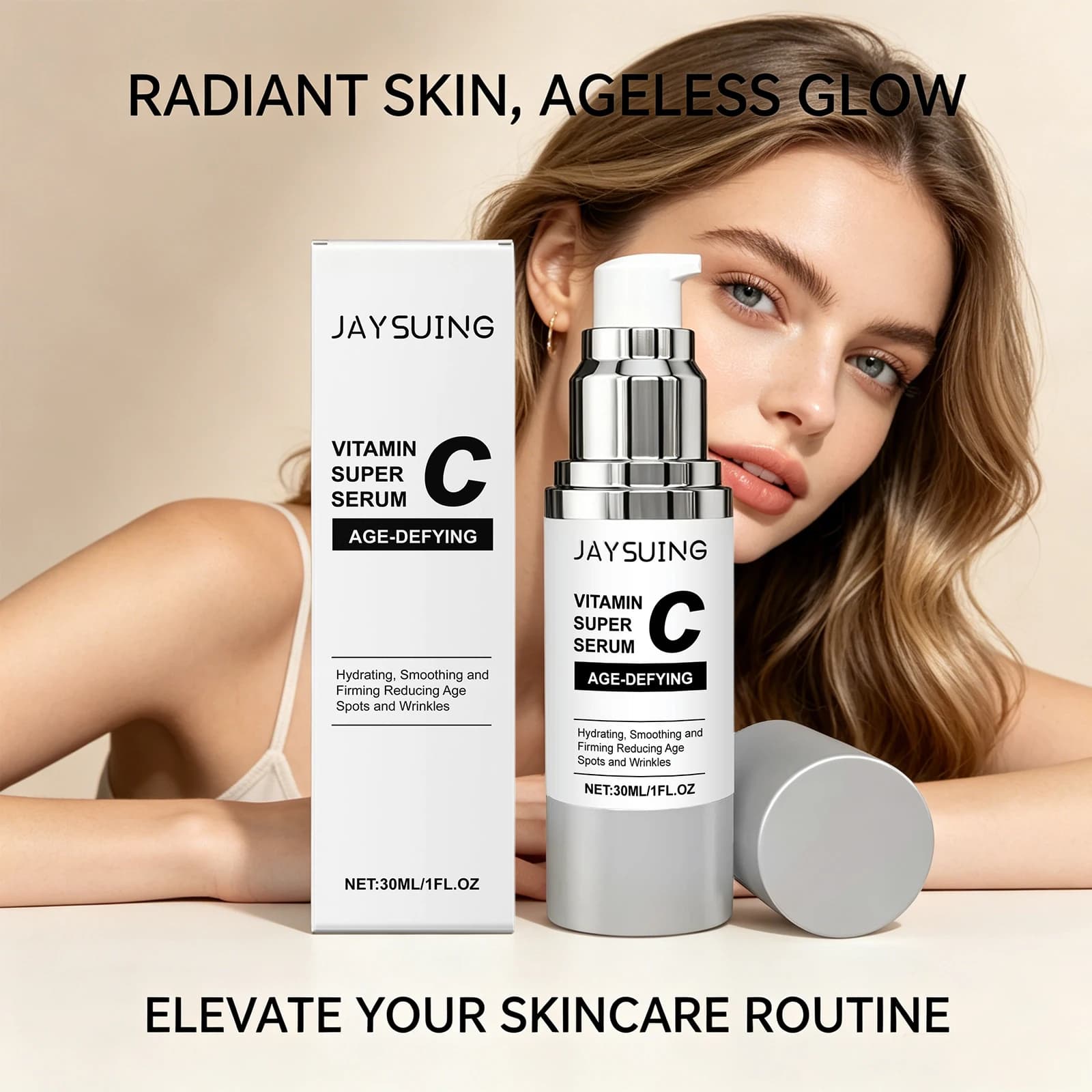 Super Vitamin C Serum Firming Lifting Skin Reduces Skin Fine Lines All-In-One Vitamin Formula Anti-Wrinkle Facial Care Essence
