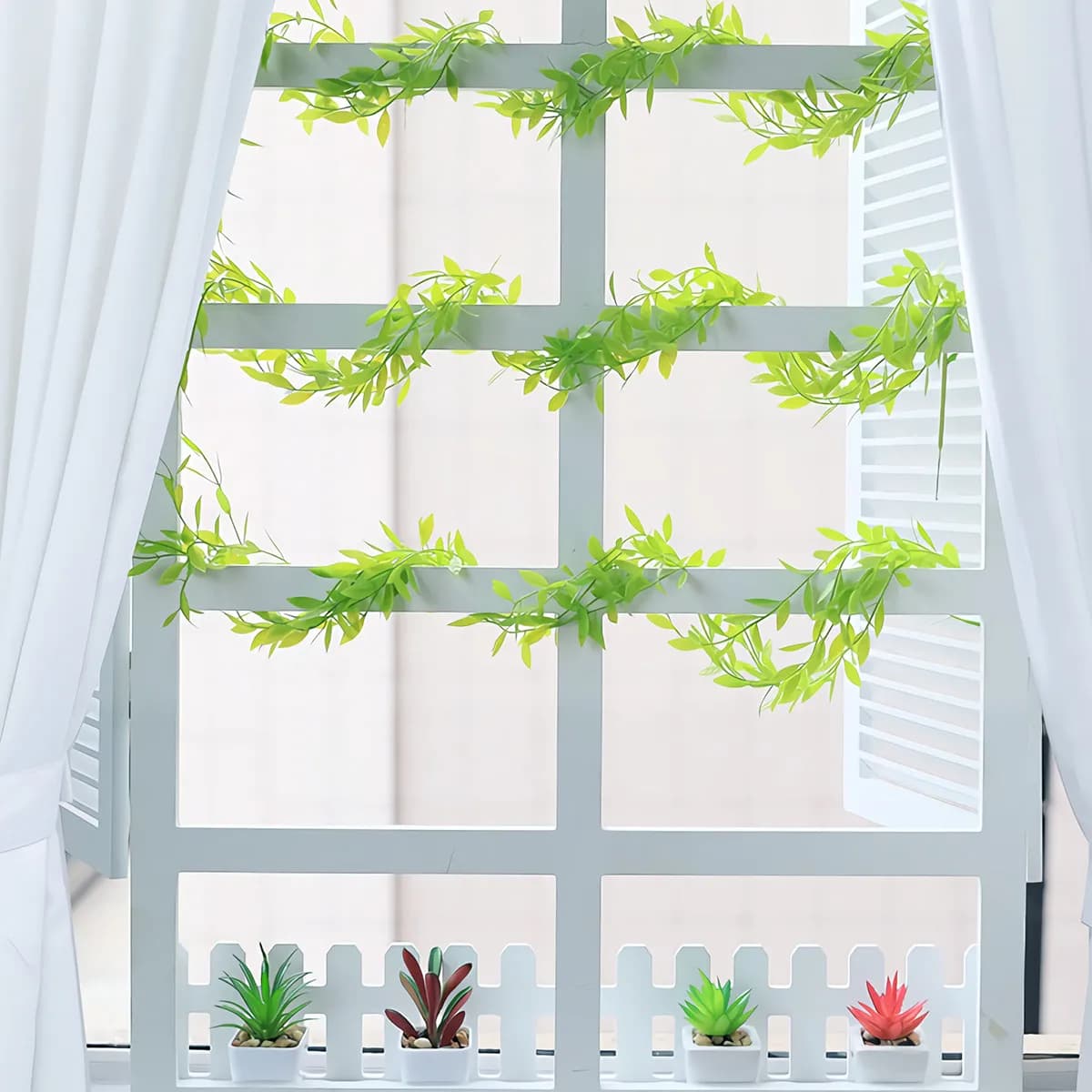 5 Pezzi di Piante Artificiali di Salice Piangente Simulato, Ghirlanda per Decorazione Murale, Bouquet e Centrotavola, con Elegante Effetto Visivo Verde e Lunghezza Estesa