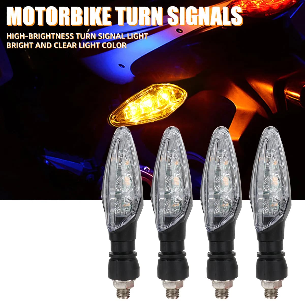 4 pezzi LED indicatore di direzione per moto 3 lampeggiatori a LED indicatore lampeggiante ambrato impermeabile moto lampada di coda anteriore posteriore accessori
