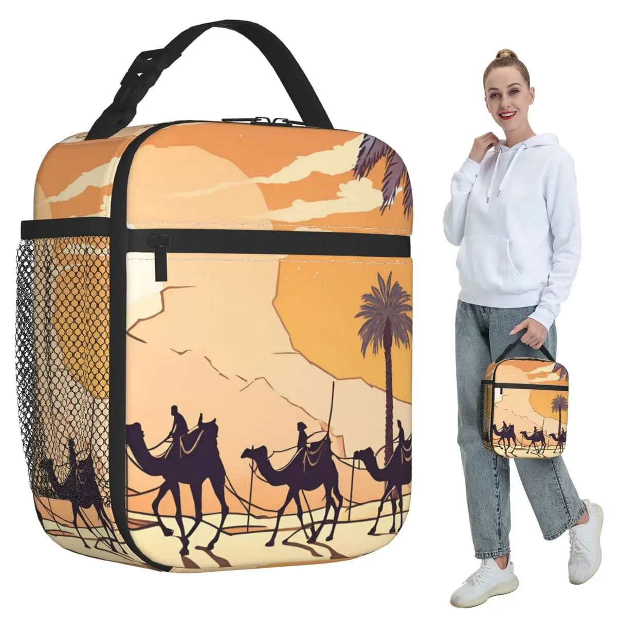 3 Camels Insulated Lunch Bag for Kids School Cooler Thermal Food Box Tote Portable Lunch Boxes Container