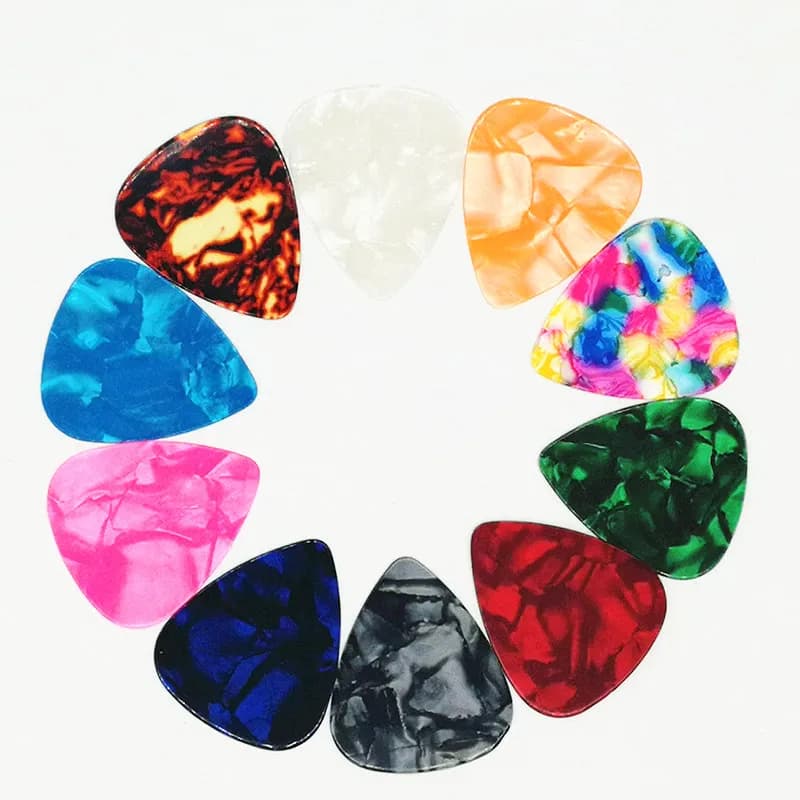 100PCS No Logo Pearl Celluloid Guitar Pick Blank Marble Plectrum Picks in Different Pearloid Reeder Mdium Multi Gauges