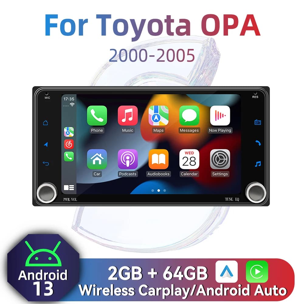 2 Din Android Radio Car Multimedia for Toyota OPA 2000-2005 7" Screen GPS Navigation Wireless Carplay Autoradio Stereo Head Unit