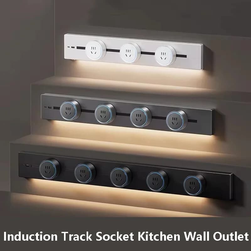 Presa per binario incorporata Presa a muro per cucina US EU UK Adattatore standard universale Presa per binario rimovibile a induzione