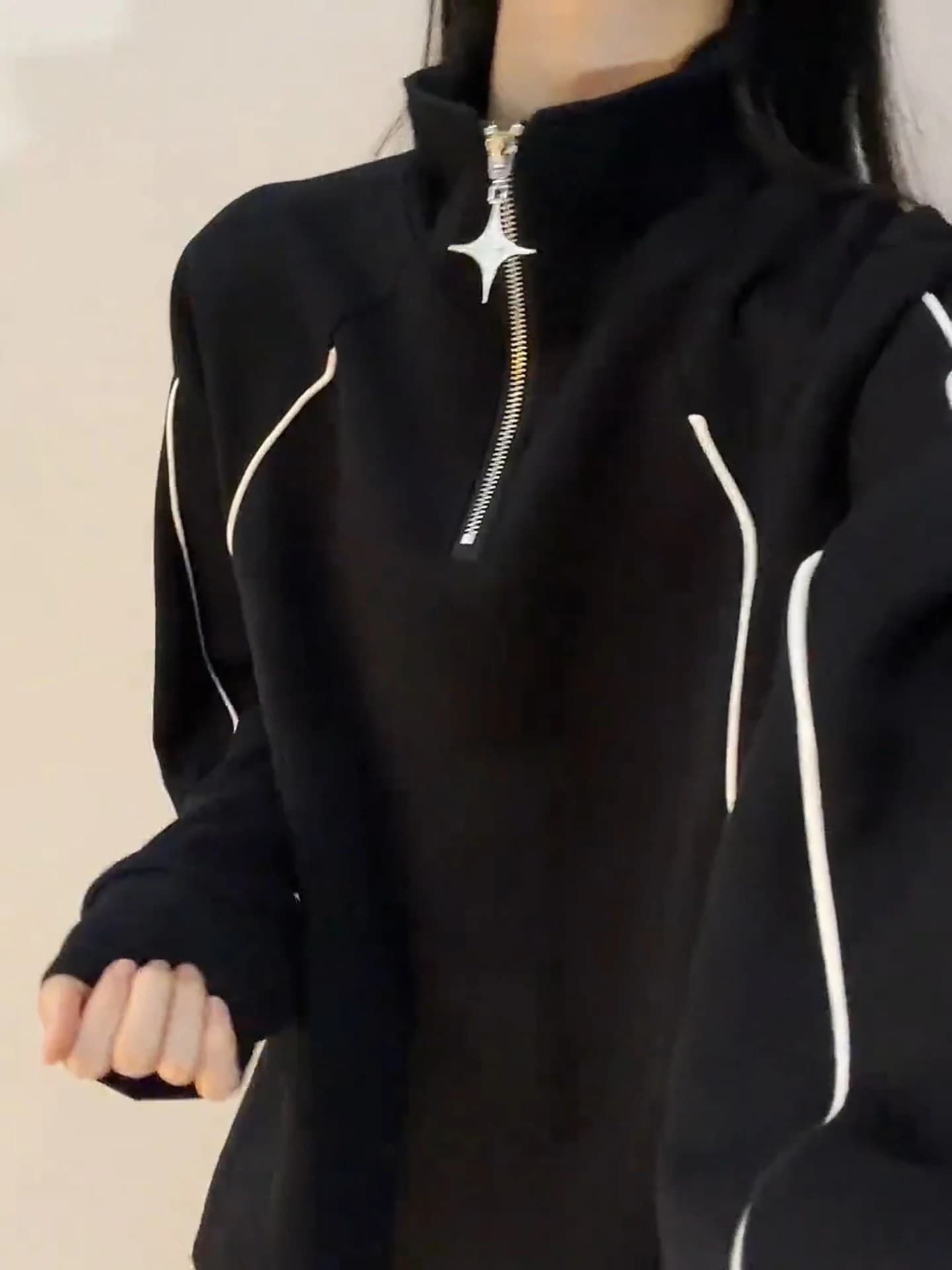 Felpa con cappuccio da uomo Cleanfit con cerniera, maniche lunghe, collo alto, stile americano, autunno inverno, giacca termica per coppia