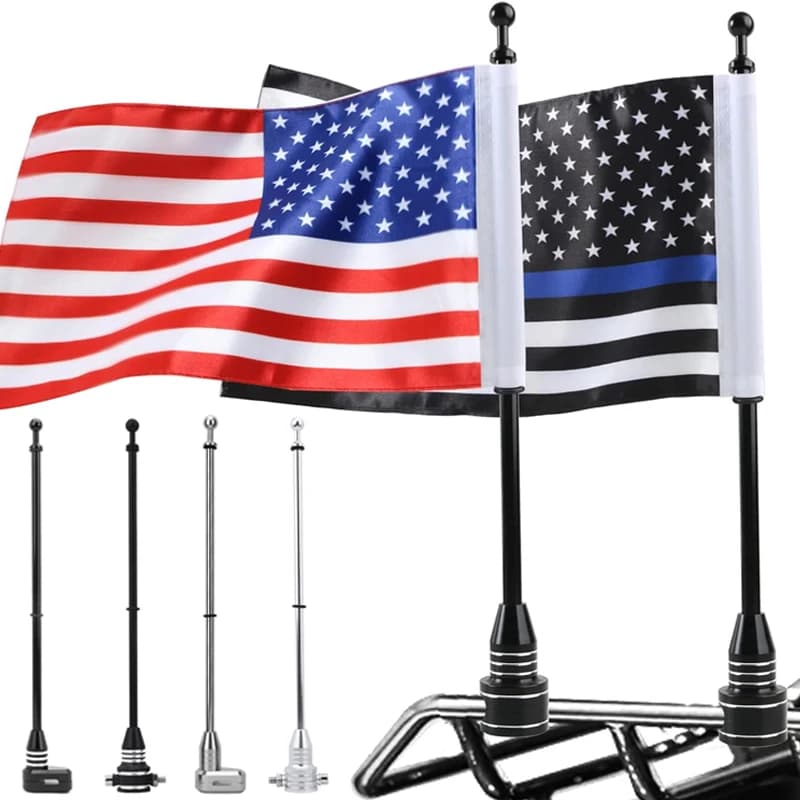 Motorcycle Rack Flagpole Side Flag Pole Mount Luggage Rack For Harley Sportster XL883 Touring FLHT Road King Glide