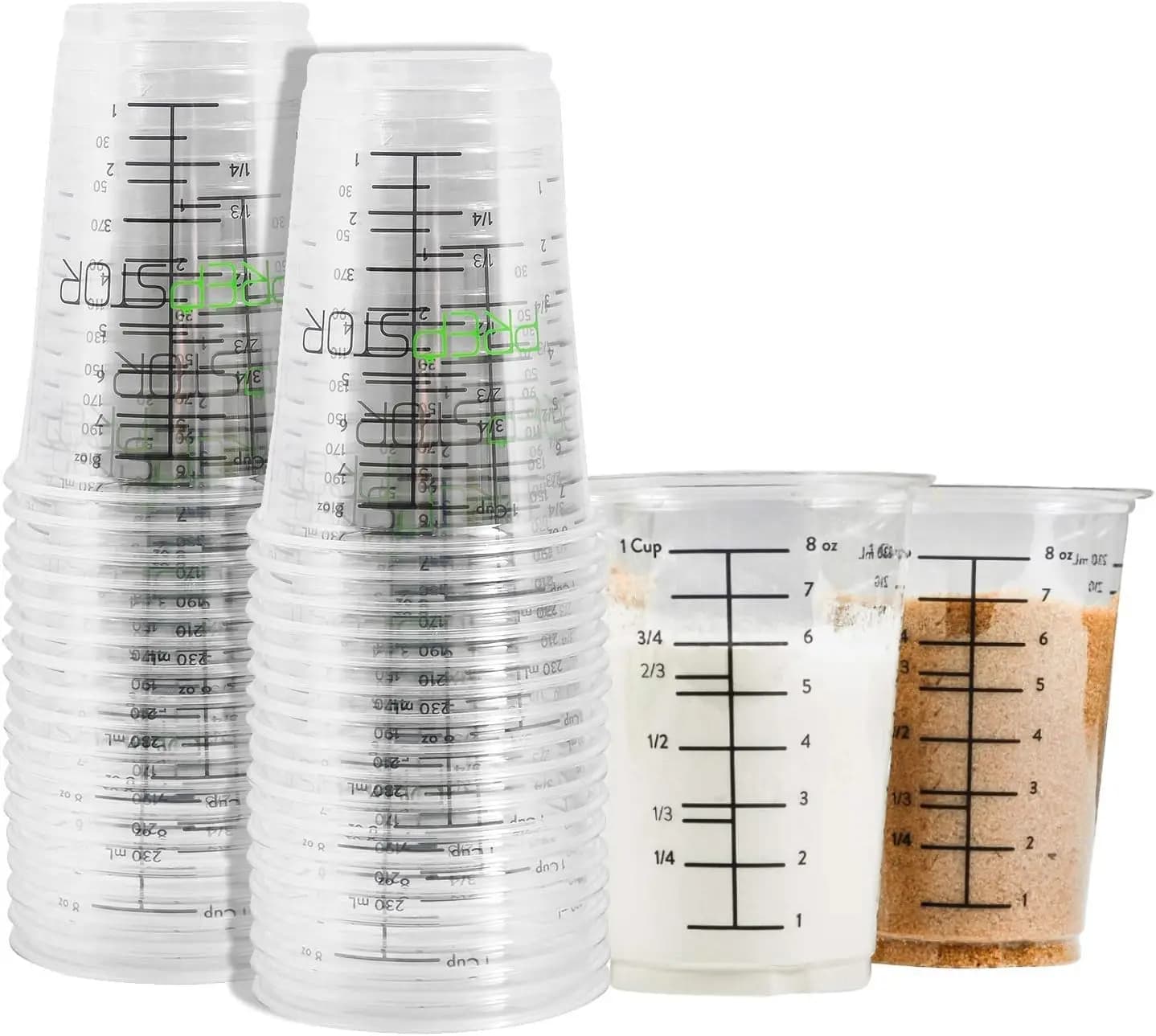Confezione da 20 bicchieri dosatori in plastica trasparente da 8oz per resina epossidica, miscelazione di vernici, cucina e pasticceria