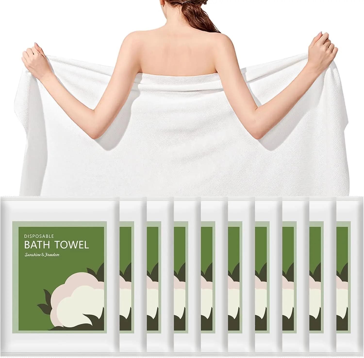 Disposable Bath Towels 10Pcs 55x27.5in Ultra Soft Quick Dry Travel Body Towel Camping Hotel Spa