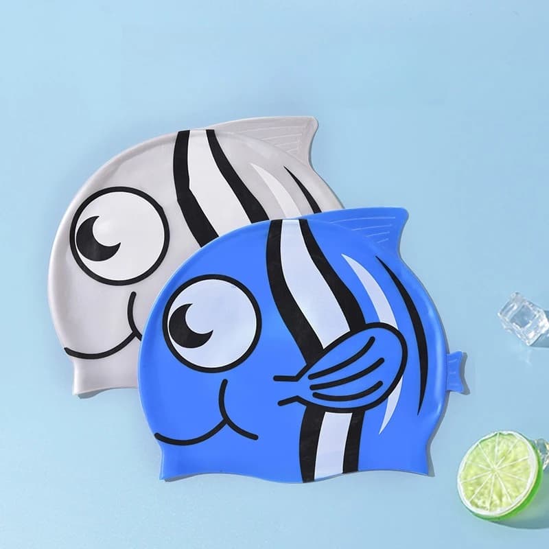 Simpatici cappucci da nuoto in silicone a forma di cartone animato, professionali, protettivi per le orecchie, impermeabili, comodi e altamente elastici per ragazzi e ragazze
