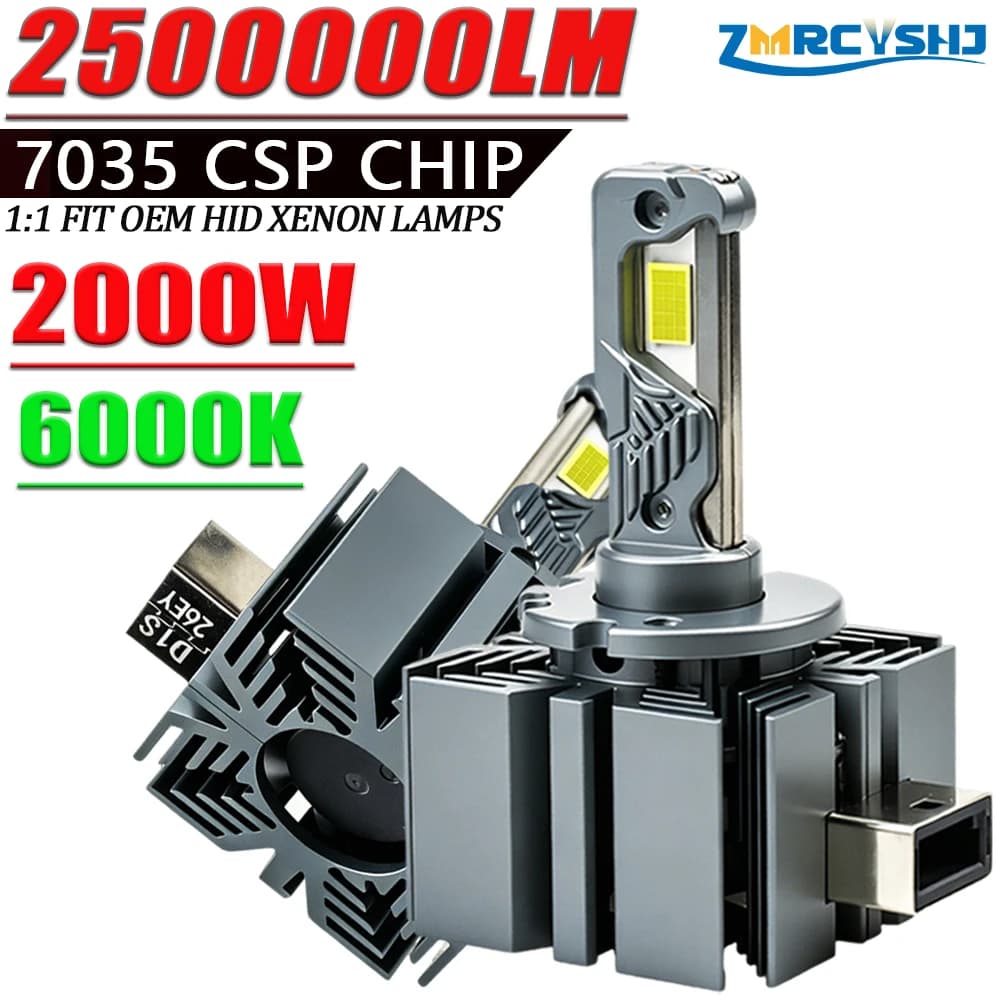D1S D3S LED Bulb Car Headlight CANBUS Super Bright D2S D4S Auto Spotlights High Power Wireless Turbo Fan Fog Lamp Plug&Play 12V