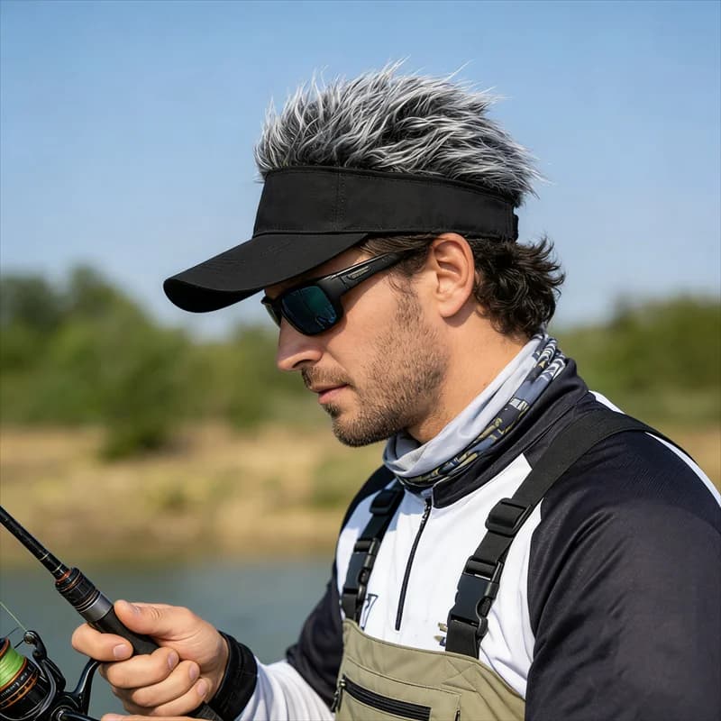 Cappello da sole sportivo unisex con visiera e borchie, anti-UV, per pesca, golf, baseball, corsa, hip-hop e danza