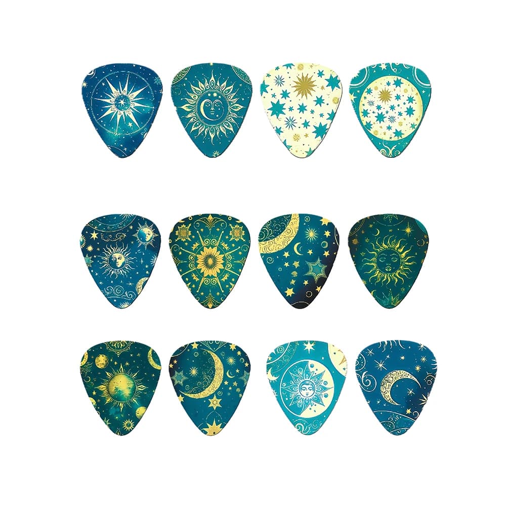 Nuovo 12 pz/set Palette Per Chitarra Cartoon Coppie Plettri Per Chitarra Acustica Accessori Per Strumenti Musicali 0.46/0.71/1.0Mm Plettro Chitarra