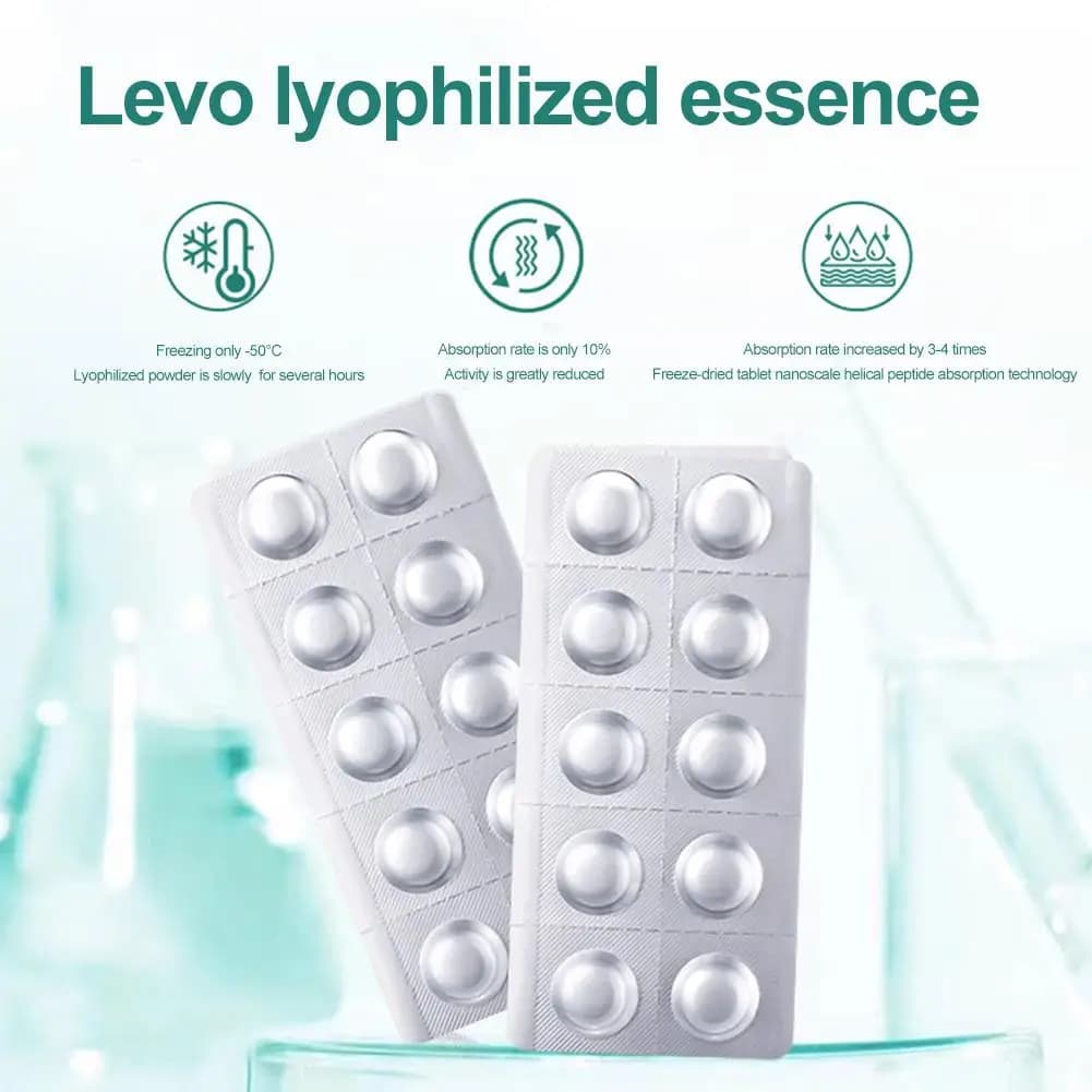 Vitamin C Effervescent Tablets - Ceramide & Hyaluronic Acid Face Serum, Freeze-Dried for Freshness, Brightening & Hydrating