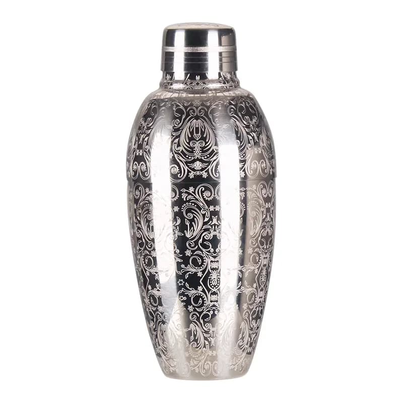 Strumenti da bar shaker per cocktail Boston Bar Shaker in acciaio inossidabile con incisione intagliata da 450 ml
