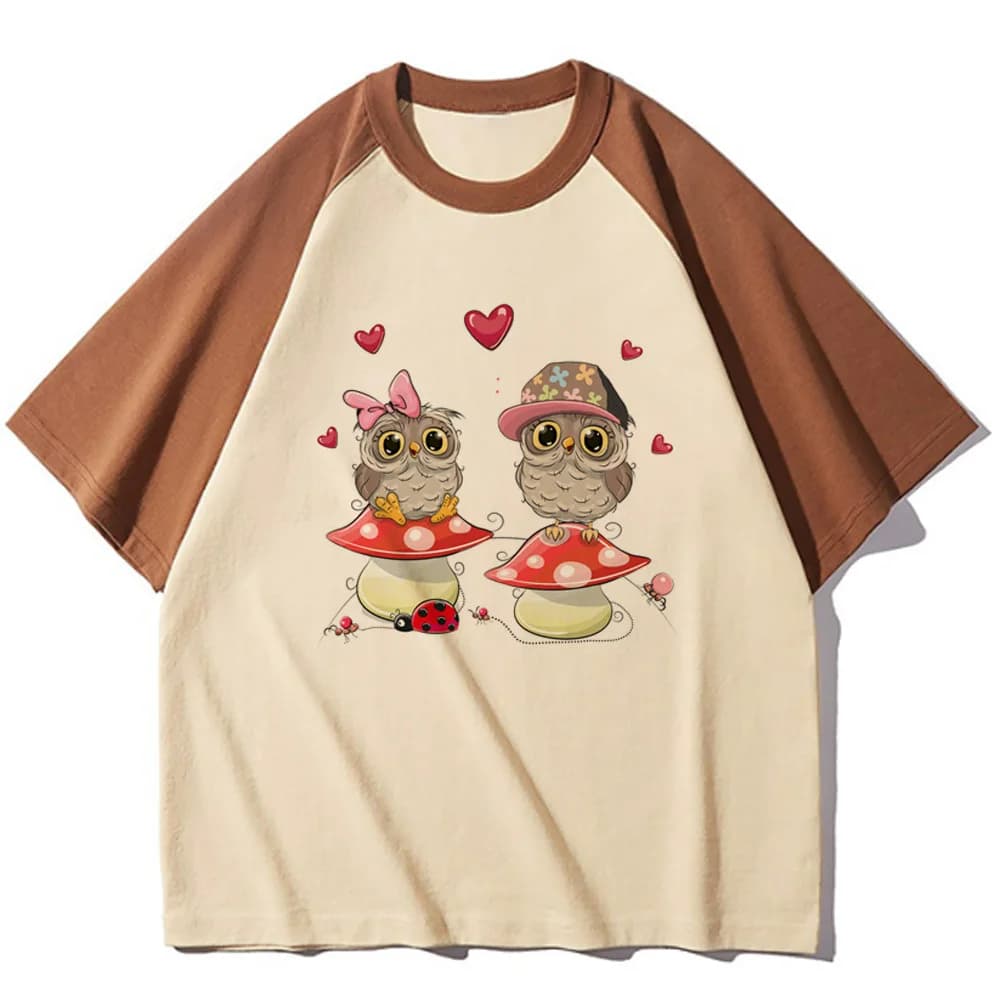 Maglietta gufo da donna Vintage Cultura pop Pastello hip hop T-shirt classica traspirante Grunge traspirante Pastello Confortevole