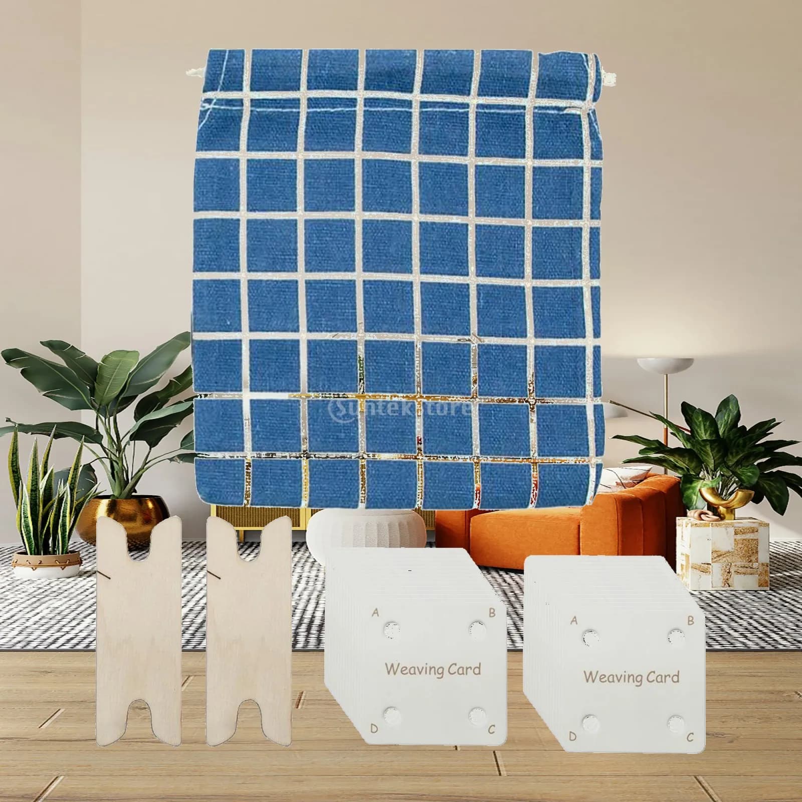 Plastic Weaving Cards DIY Craft Tablet Paper Loom Kit Arts Supplies Set for Handmade Weaving