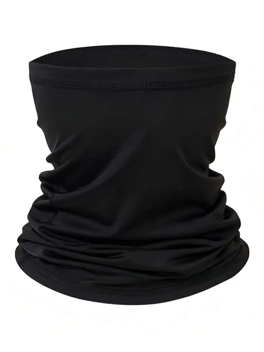 Black shoulder strap, face mask, bandana with UV protection, multipurpose headgear for racing, cycling and outdoor yoga