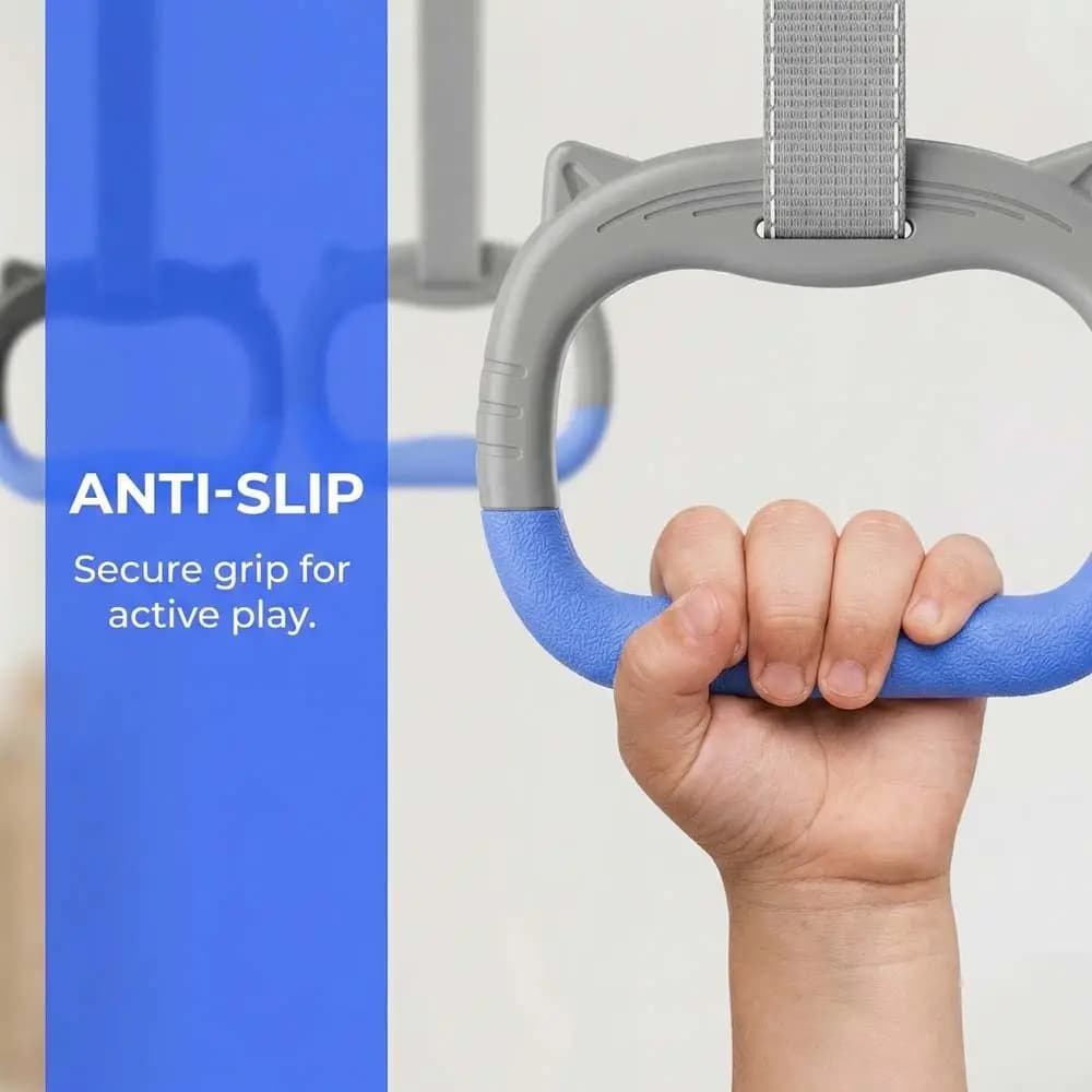 Anelli da Ginnastica con Cinghie Antiscivolo Regolabili, Barra per Trazioni, Anelli per Esercizi Fitness Durevoli e Confortevoli, Attrezzatura per Pratica Ginnastica