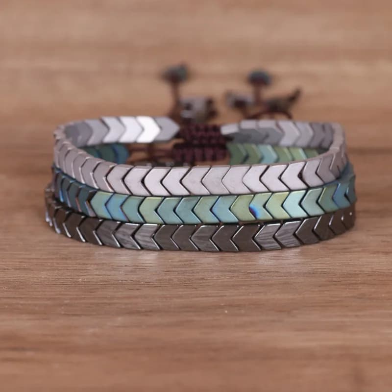 New Arrow ematite bracciale intrecciato regolabile gioielli moda uomo perline curative perdita di peso braccialetto da donna gioielli per la salute