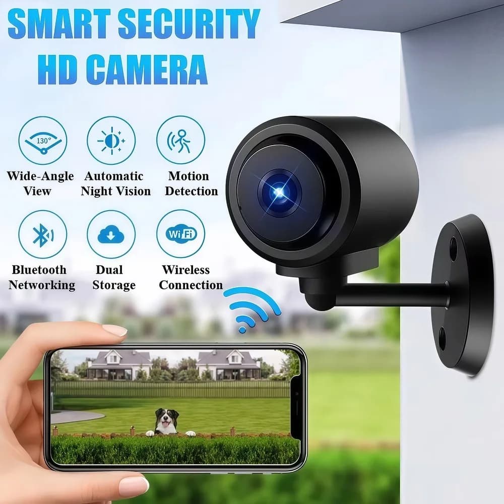 Mini Telecamera WiFi con Connessione Bluetooth, Telecamera Bullet 3MP, Sorveglianza Wireless per Interni, Telecamera IP per Casa e Monitoraggio Bambini