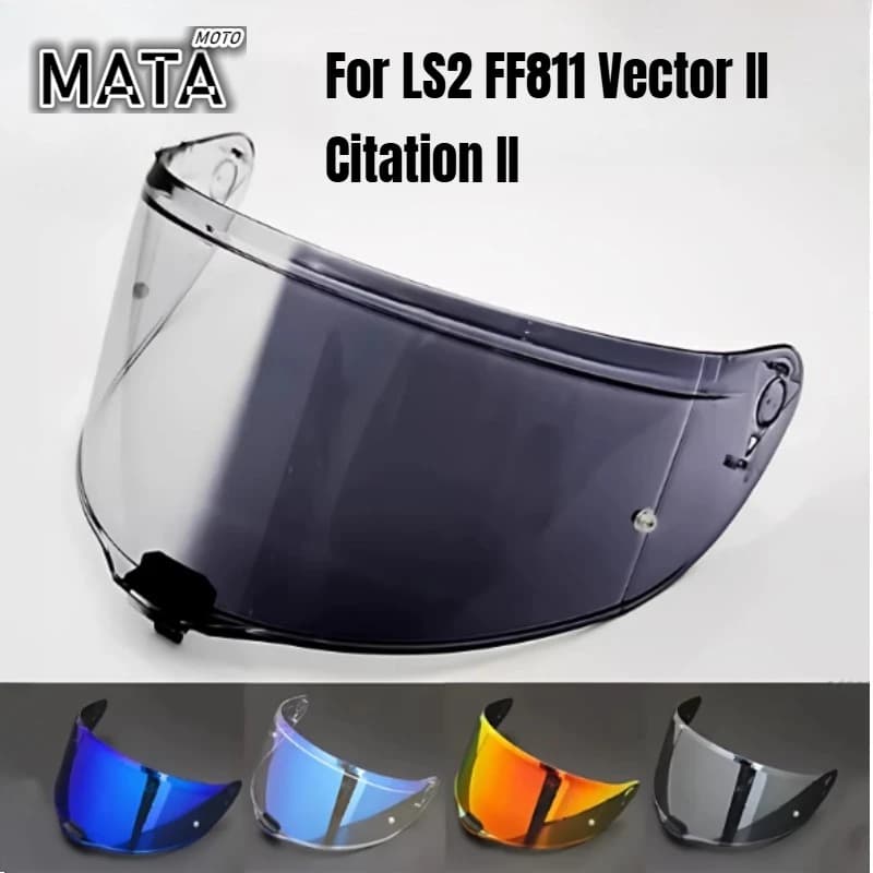 Visiere per Casco Moto LS2 FF811 Vector II Citation II, Lenti Colorate per Caschi Integrali, Visiera Nera e Argento