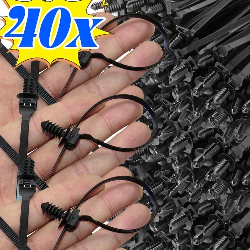 Nylon Car Cable Ties Threaded Head Automotive Wire Management Straps Self Locking Fasteners Universal Vehicle Organizer Quality